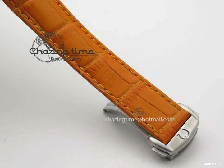 0214 Reliable Planet Ocean Professional SS V6F 37mm Ladies Orange Bezel On Orange Leather Strap A 8255